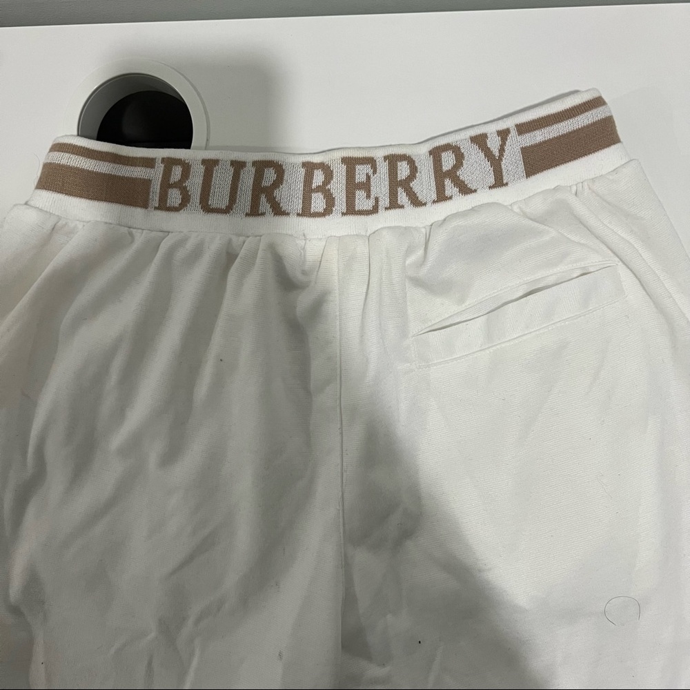 White Burberry sweatpants